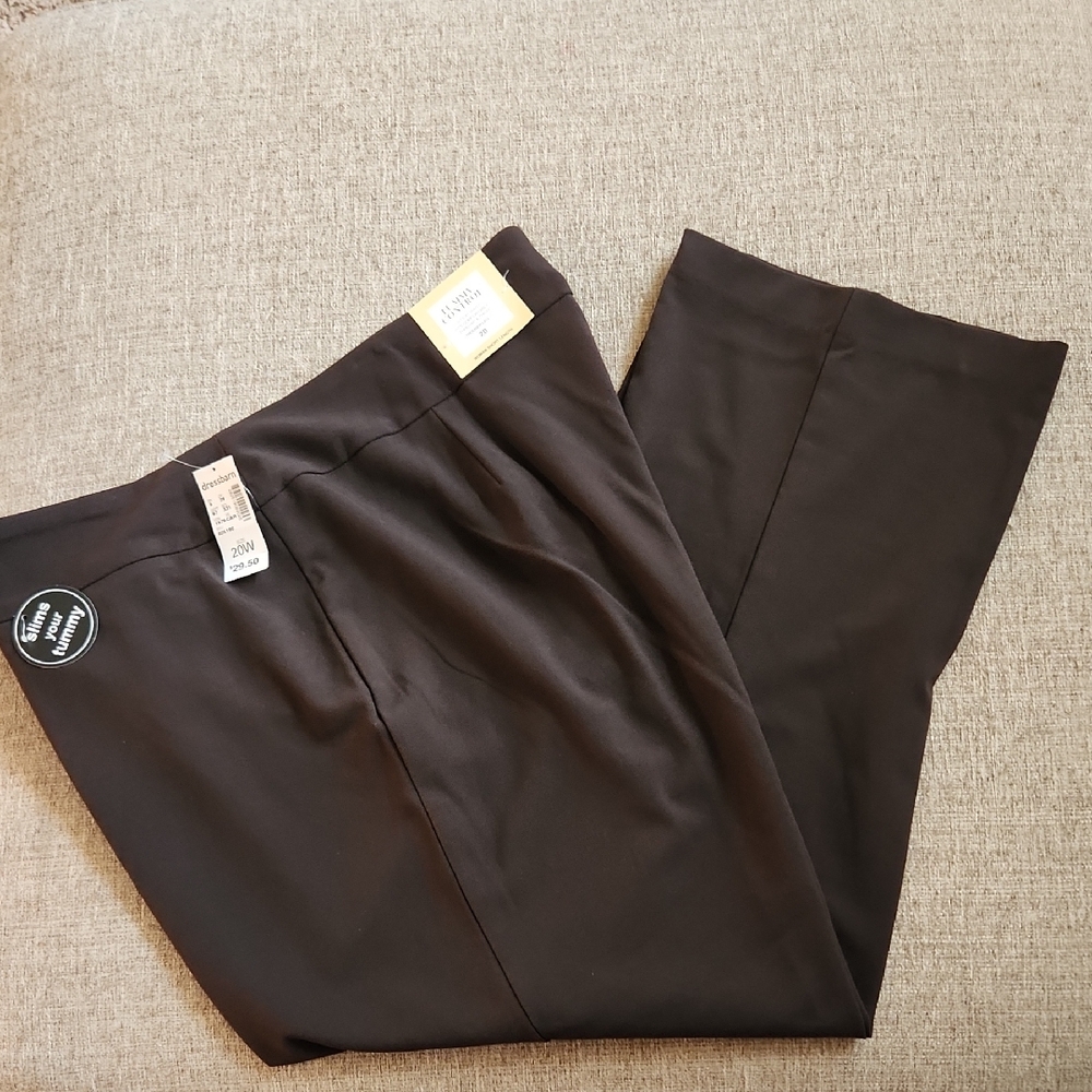 dressbarn Womens Elegant Dark Brown Trousers